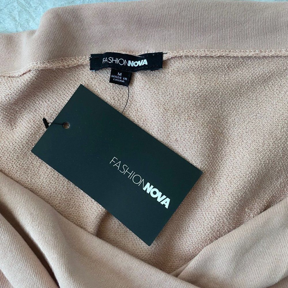 Fashion Nova Crop Top Adriana Puff Sleeve Mauve SZ M NWT - Picture 5 of 8